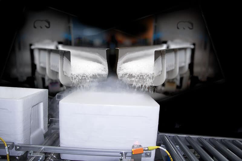 コールドチェーン管理用ドライアイス製造